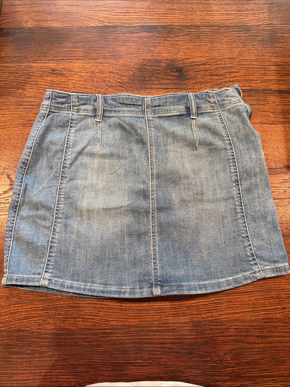 We The Free Washed Blue Denim Mini Skirt